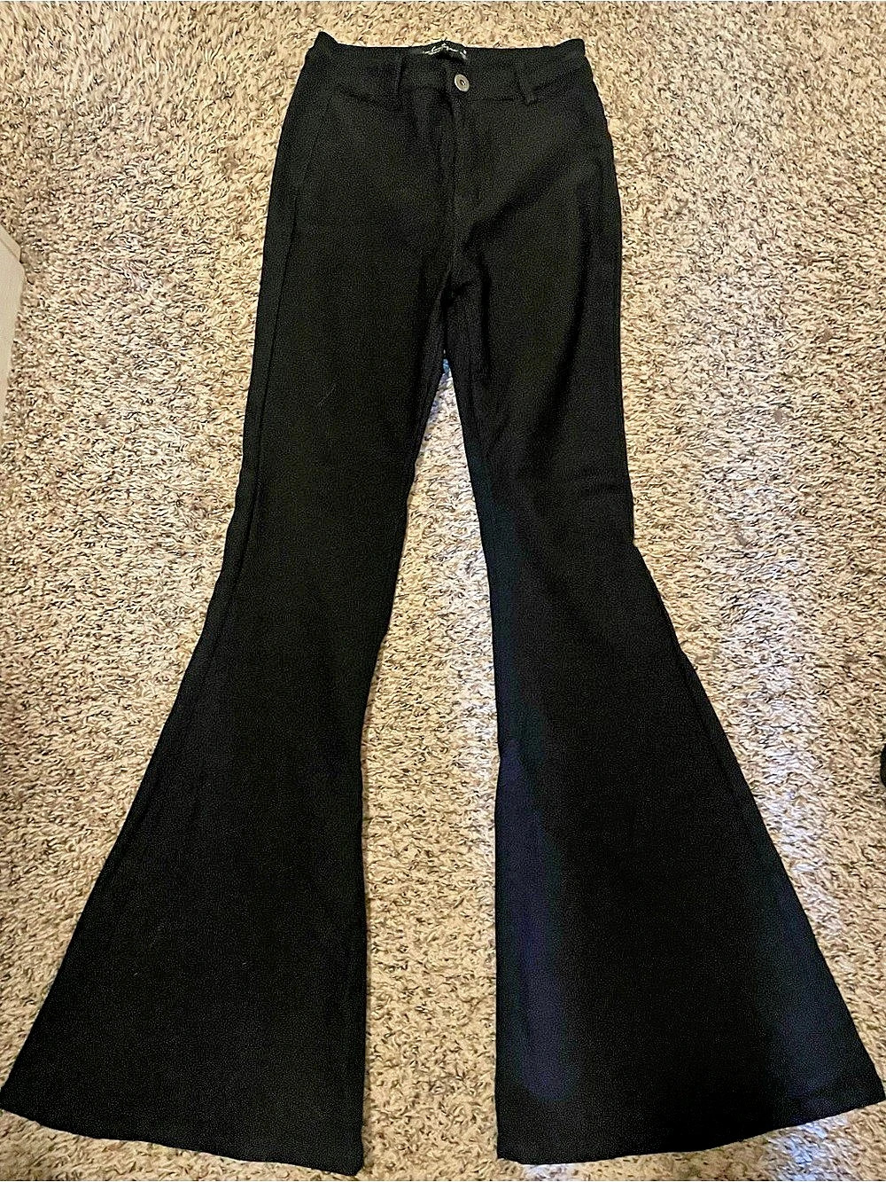 Willow Boutique Stretch Black Flare Pants Size Medium Short